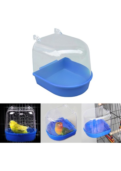 13,5X14X14CM Mavi Stil Yeni Plastik Kuş Banyosu Kutusu Kuş Duşu Papağanlar Için Asma Kuş Kafesi Aynalı Banyo Küveti Kuşlar Için Su Banyosu Evcil Kuş Kasesi (Yurt Dışından)