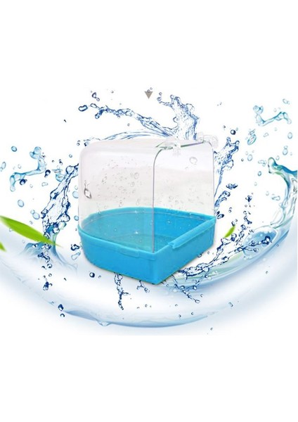 Mavi Stil Asma Suspende Kuş Banyo Kafesi Kapalı Papağan Banyo Küveti Küçük Kuşlar Için - Türkçe E-Ticaret Başlığı (Yurt Dışından) fırsatları