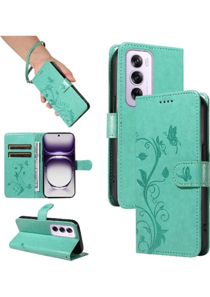 Oppo Hand 12 5g Için Kılıf ve Kart Yuvası El Yüksek ile Kabartmalı Kelebek (Yurt Dışından)