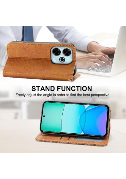 Xiaomi Redmi Not 13R Için Flip Case 5g Cüzdan El Kayışı Eşkenar Dörtgen Şekli Kullanımı (Yurt Dışından)