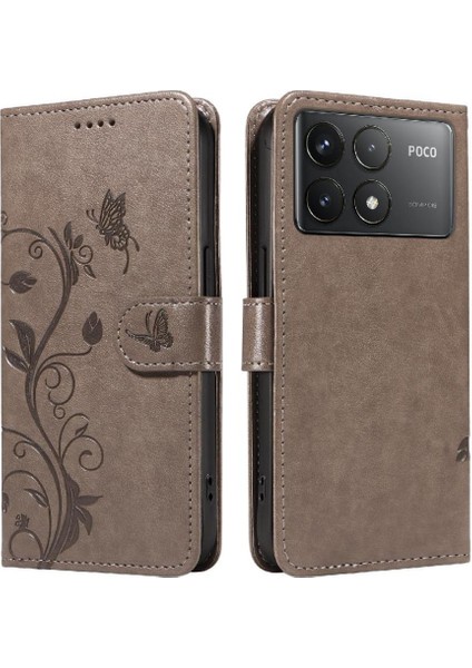 Xiaomi Poco F6 Pro Cüzdan Telefon Kılıfı ve Kart Yuvası Kabartmalı (Yurt Dışından)