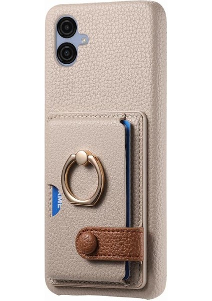 Samsung Galaxy A04E Premium Dokulu Deri Yüzük Standı Kart Yuvaları (Yurt Dışından) fırsatları