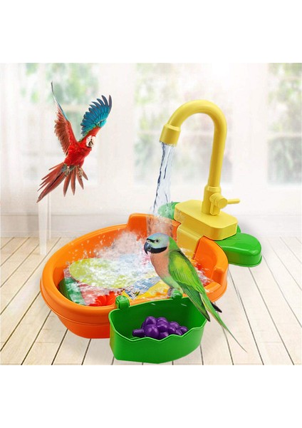 Gri Stil Kuş Banyo Küveti Papağan Otomatik Banyo Küveti Musluk Kuş Duş Banyo Küveti Papağan Otomatik Banyo Havuz Malzemesi (Yurt Dışından) fırsatları