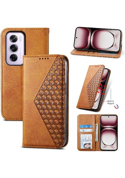 Oppo Oppo 12 Pro 5g Için Flip Case Standı El Kayışı Eşkenar Dörtgen Şekli Günlük Kullanım (Yurt Dışından)