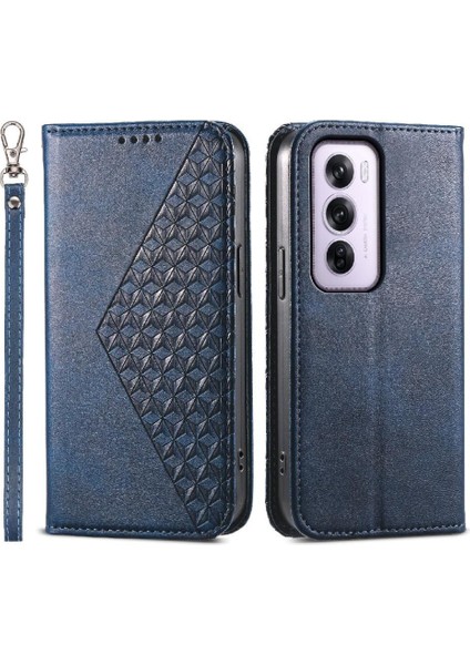 Oppo Oppo 12 Pro 5g Için Flip Case Standı El Kayışı Eşkenar Dörtgen Şekli Günlük Kullanım (Yurt Dışından)