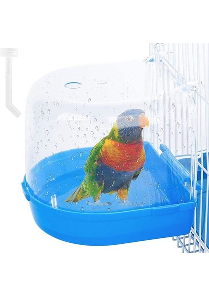Mavi Stil Lechong Papağanı Banyo Yapma Kuş Banyosu Sığırcık Kuşu Malzemeleri Eşyaları Kafes Banyo Kutusu (Yurt Dışından)