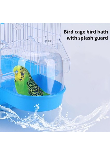 Mavi Stil Lechong Papağanı Banyo Yapma Kuş Banyosu Sığırcık Kuşu Malzemeleri Eşyaları Kafes Banyo Kutusu (Yurt Dışından)