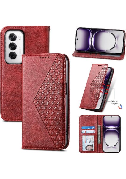 Oppo Oppo 12 5g Günlük Kullanım Için Flip Case Standı Cüzdan Eşkenar Dörtgen Şekli El (Yurt Dışından)