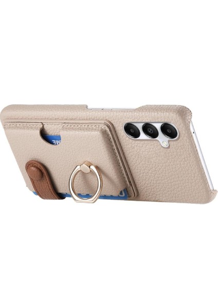 Samsung Galaxy A05S Premium Dokulu Deri Yüzük Standı Kart Yuvaları (Yurt Dışından) modelleri
