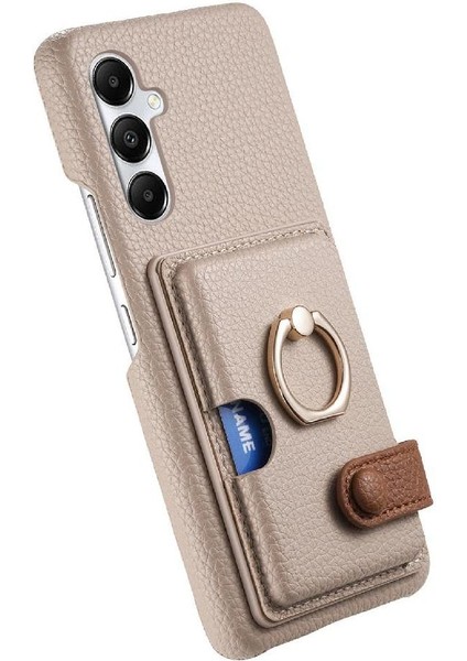 Samsung Galaxy A05S Premium Dokulu Deri Yüzük Standı Kart Yuvaları (Yurt Dışından) fırsatları