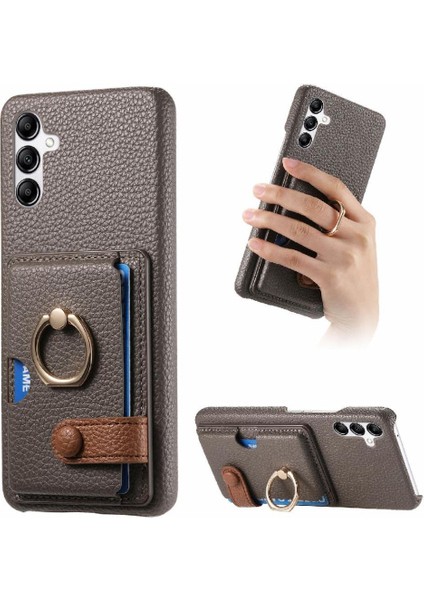 Samsung Galaxy A14 4g Premium Dokulu Deri Kart Yuvaları Halka (Yurt Dışından)