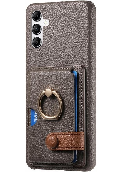 Samsung Galaxy A14 4g Premium Dokulu Deri Kart Yuvaları Halka (Yurt Dışından)