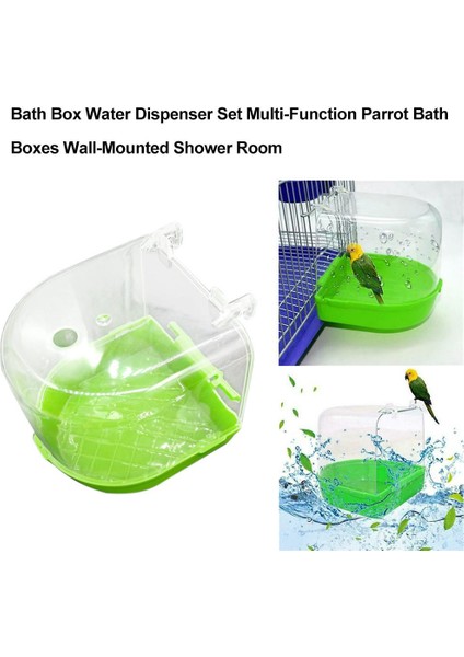 Bir Stil Plastik Kuş Banyosu Kutu Su Dağıtıcısı Seti Çok Fonksiyonlu Papağan Banyosu Kutu Duvara Monte Duş Odası Kuş Kafesi Aksesuarları (Yurt Dışından) fırsatları