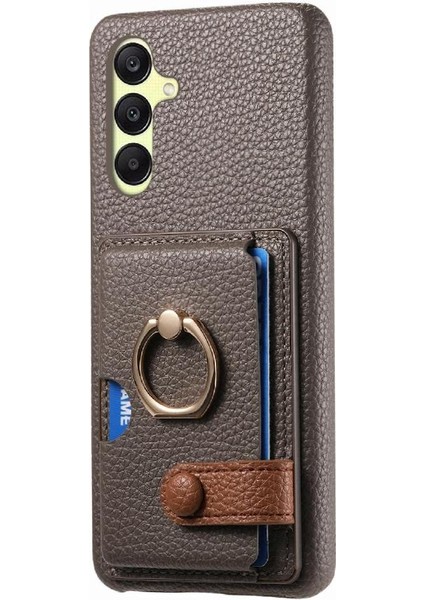 Samsung Galaxy A25 Premium Dokulu Deri Yüzük Standı Kart Yuvaları Için Kılıf (Yurt Dışından) fırsatları
