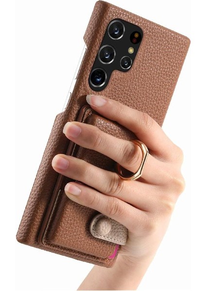 Samsung Galaxy S22 Ultra Halka Standı Kart Yuvaları Premium Dokulu (Yurt Dışından) fırsatları