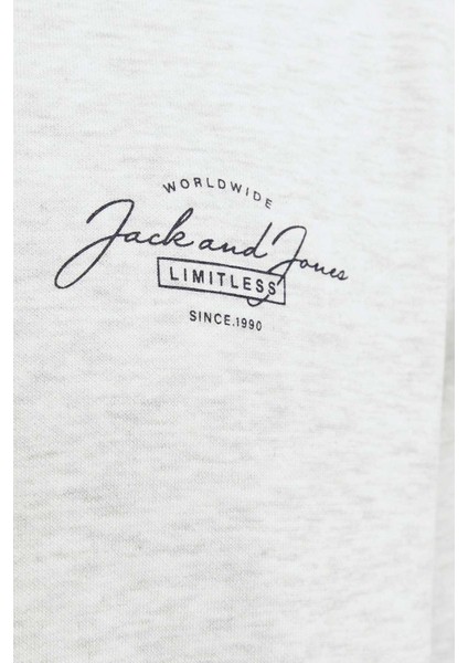 Jack & Jones Jjferrıs Sweat Crew Neck Beyaz Erkek Sweatshirt