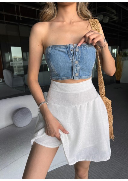 Stefanie Önden Düğmeli Jean Büstiyer