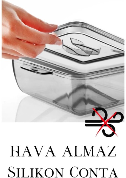 Kare Contalı Saklama Kabı 2 Lt