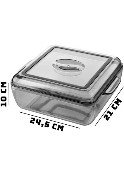 Kare Contalı Saklama Kabı 2 Lt