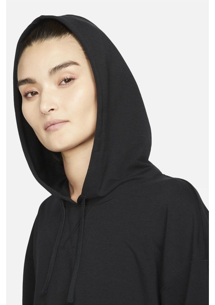Yoga Dri Fit Women's Fleece Hoodie Kadın Kapüşonlu Yumuşak Sweatshirt Siyah modelleri