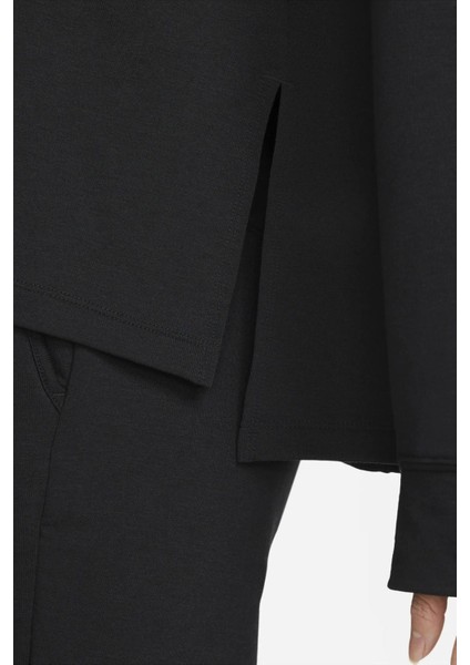 Yoga Dri Fit Women's Fleece Hoodie Kadın Kapüşonlu Yumuşak Sweatshirt Siyah fırsatları