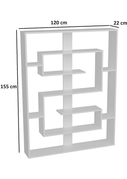 Beyaz Dekoratif Kitaplık, Çok Amaçlı Raf, %100 Mdf Kitaplık, Mutfak Banyo Rafı