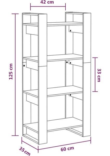 Dekoratif Kitaplık Raf, Çok Amaçlı Raf, %100 Mdf, Mutfak Banyo Rafı, Saksılık