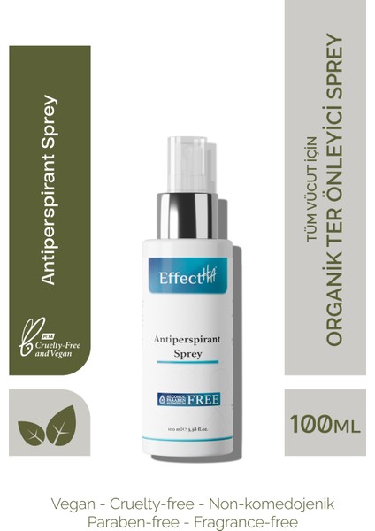 Antiperspirant Sprey Tüm Vücut İçin Organik Ter Önleyici Sprey 100ml