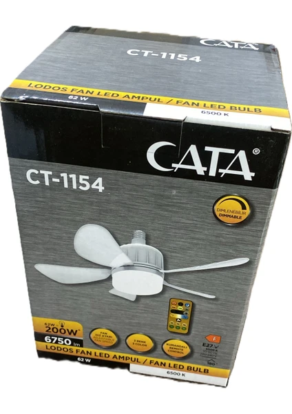 Cata Lodos Fan LED 62W CT-1154 Kumandalı Işıklı Vantilatör