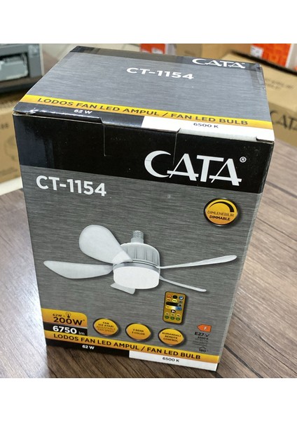 Cata Lodos Fan LED 62W CT-1154 Kumandalı Işıklı Vantilatör