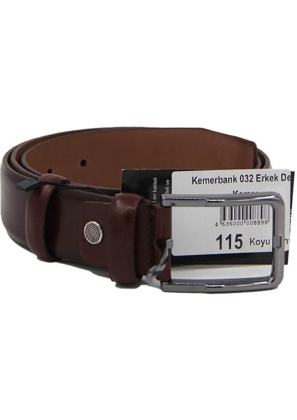 032 Erkek Deri Kemer - Koyu Kahverengi fiyatları