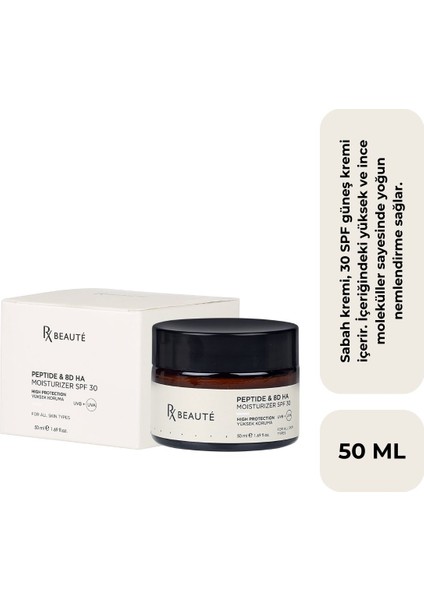 Peptide ve 8d Ha Moisturizer SPF30 Yoğun Nemlendiricili Güneş Korumalı Gündüz Kremi