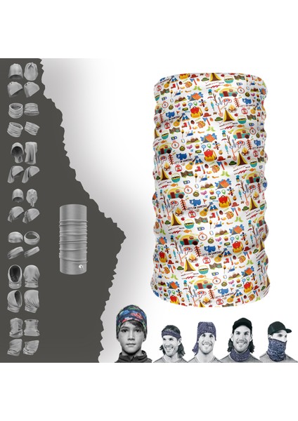 Camping Malzemeleri Desenli Boyunluk Maske Baf Bandana