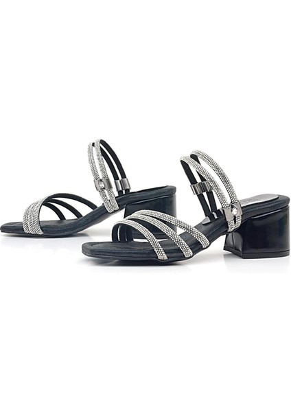 Judy Siyah Taşlı Kız Çocuk Topuklu Terlik Ayakkabı indirimleri