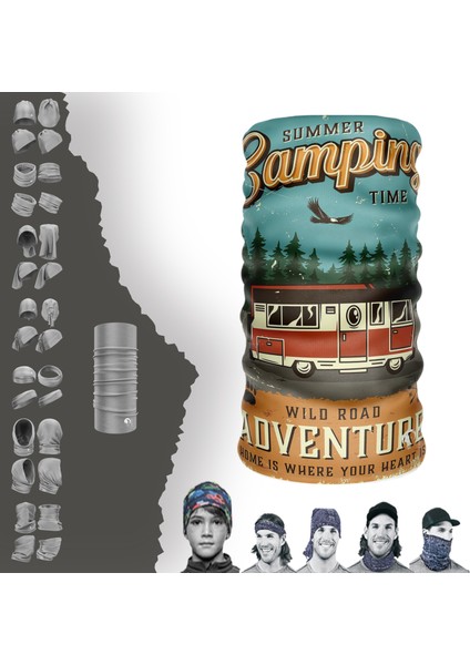 Camping Adventure Yazılı Boyunluk Maske Baf Bandana