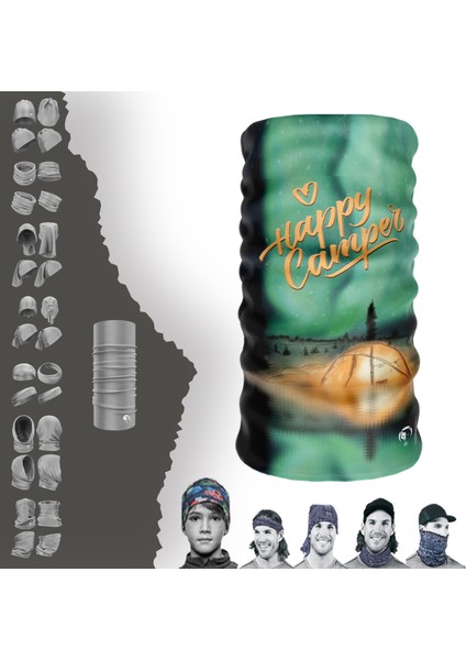 Happy Camper Yazılı Boyunluk Maske Baf Bandana