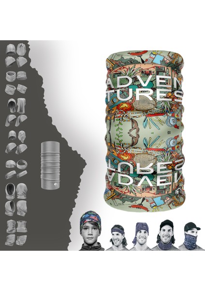 Adventures Temalı Boyunluk Maske Baf Bandana