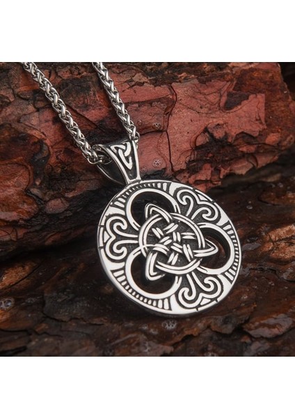 Viking Vintage Celtic Düğüm Erkek Kolye Çelik Iskandinav Takı