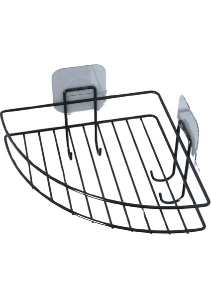 Buffer® Yapışkanlı Banyo Köşeliği Kancalı Köşe Rafı Duş Şampuanlık Duvar Düzenleyici Organizer Raf