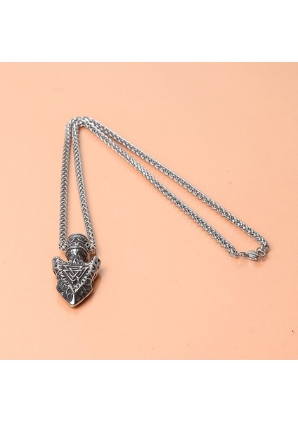 Viking Best Desenli Ok Ucu Pusula Erkek Kolye Çelik Iskandinav fiyatları