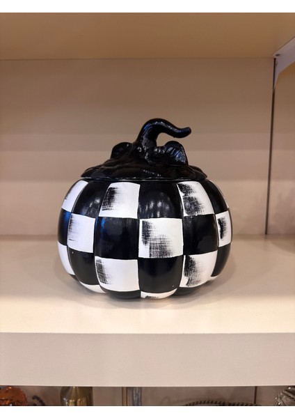 Dekoratif El Boyama Damalı Bal Kabağı