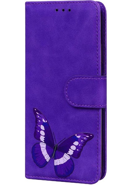 Realme Gt 6t Için Flip Case Cüzdan Flip Folio Kapak Kelebek Renk Baskılı (Yurt Dışından)