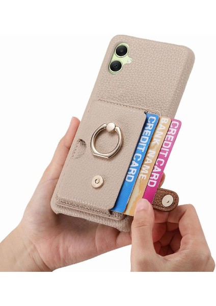 Samsung Galaxy A05 Premium Dokulu Deri Yüzük Standı Kart Yuvaları Için Kılıf (Yurt Dışından) indirimleri