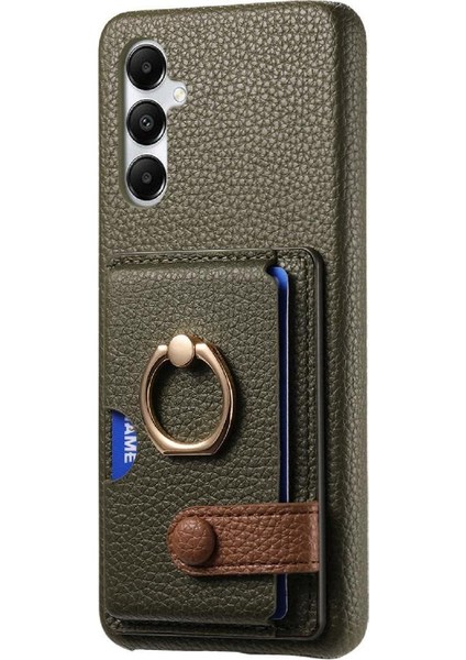 Samsung Galaxy A05S Premium Dokulu Deri Yüzük Standı Kart Yuvaları (Yurt Dışından) fırsatları