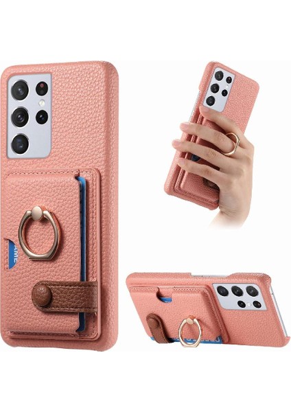 Samsung Galaxy S21 Ultra Kart Yuvaları Halka Standı Premium Dokulu (Yurt Dışından)