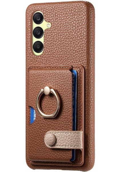 Samsung Galaxy A25 Premium Dokulu Deri Yüzük Standı Kart Yuvaları Için Kılıf (Yurt Dışından) fırsatları