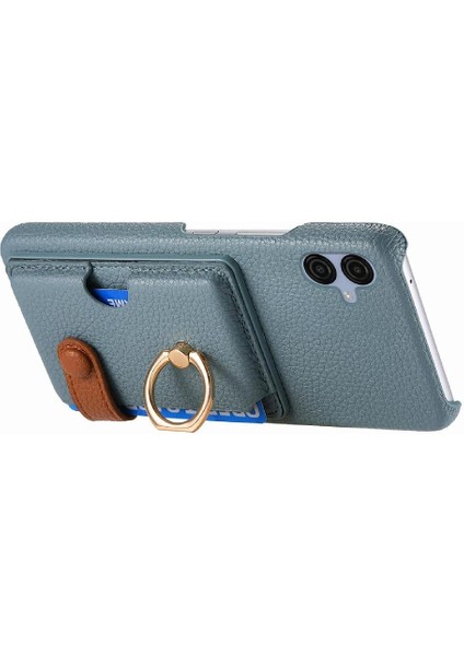 Samsung Galaxy A04E Premium Dokulu Deri Yüzük Standı Kart Yuvaları (Yurt Dışından) modelleri