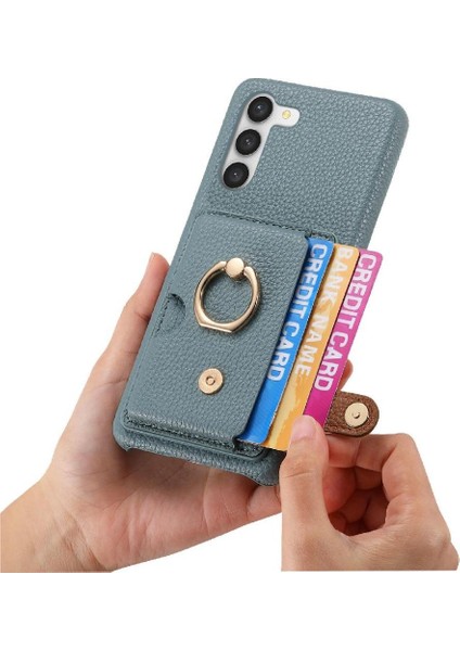 Samsung Galaxy S23 Halka Standı Premium Dokulu Deri Kart Yuvaları (Yurt Dışından) indirimleri