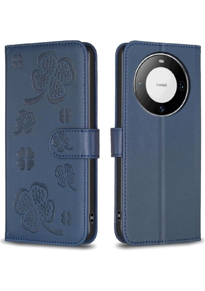 Huawei Mate 60 Pro Yonca Çiçek Kart Yuvaları Tutucu Kickstand Için Flip Case (Yurt Dışından)