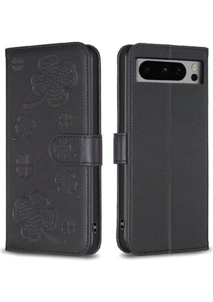 Google Piksel 8 Pro Çok Renkli Pu Deri Cüzdan Yonca Kartı Için Flip Case (Yurt Dışından)